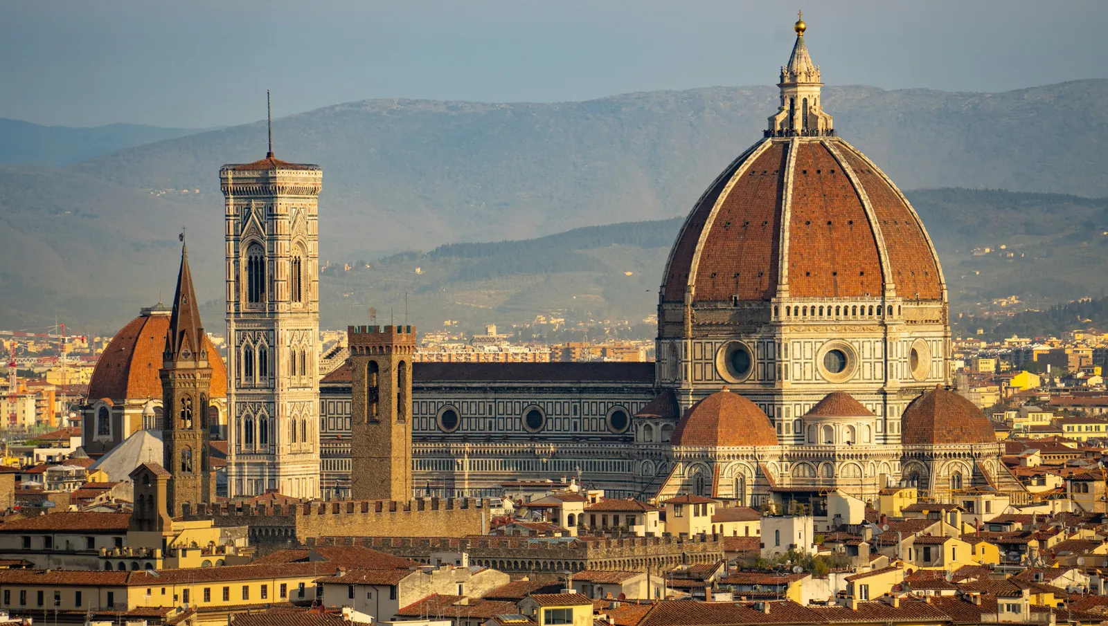 Florence cathedral dome and Giotto's bell tower, Italy